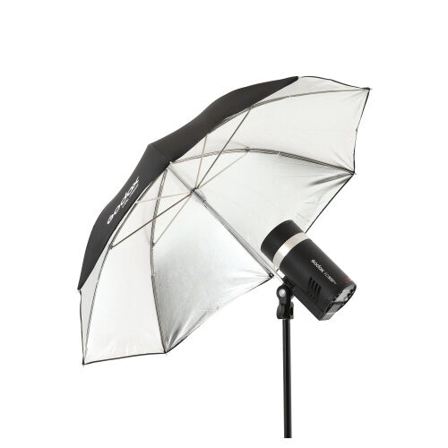 Godox UBL-085S – kaasaskantav stuudiovihmavari hõbedane 85 cm ad300pro II välgu küljes