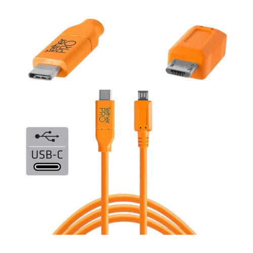 Tether Tools TetherPro USB-C TO 2.0 MICRO-B 5-PIN 4.6M Orange