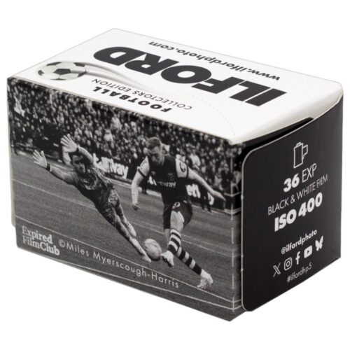 Ilford HP5 Plus 135-36 film Football piiratud väljalase jaepakend küljelt