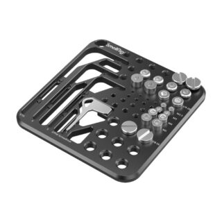SmallRig 3184 Screw & Hex Key Storage Plate kaamerarig kruvidele ja kuuskant-võtmetele, magnethoidik, lasergraveeritud mõõdumärgised, flanellkott
