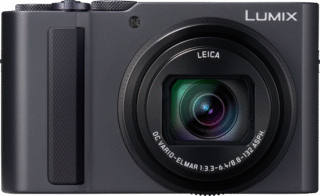 Panasonic Lumix DC-TZ300 hõbedane digikaamera, eestvaade sissetõmmatud objektiiviga