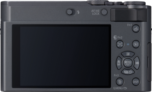 PPanasonic Lumix DC-TZ300 tagakülg 3-tolli puuteekraaniga ja juhtnuppudega
