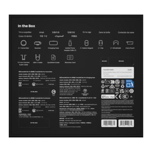 Insta360 Mic Pro (2 TX + 1 RX) sisaldab