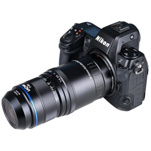 Laowa Aksen 45mm f/2.8 1-5X Ultra Macro APO Nikon Z kaameraga küljelt