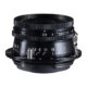 Voigtländer 28 mm f/2,8 Color-Skopar must laianurkobjektiiv eestvaates, näha avaring ja teravussügavuse skaala