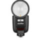 Godox V1 Pro N välklamp eestvaates, kinnitatud SU-1 abivälklambiga