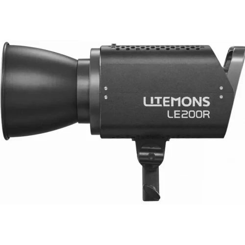 Godox Litemons LE200R külgvaade statiivil koos reflektoriga