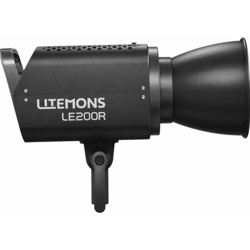 Godox Litemons LE200R külgvaade statiivil koos reflektoriga