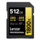 512GB Lexar Pro 1800x SDXC U3 UHS-II R280/W205 V60