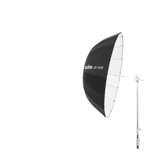 Godox UB-105W paraboolne valge stuudiovihmavari 105 cm külgvaates valgusstatiivi