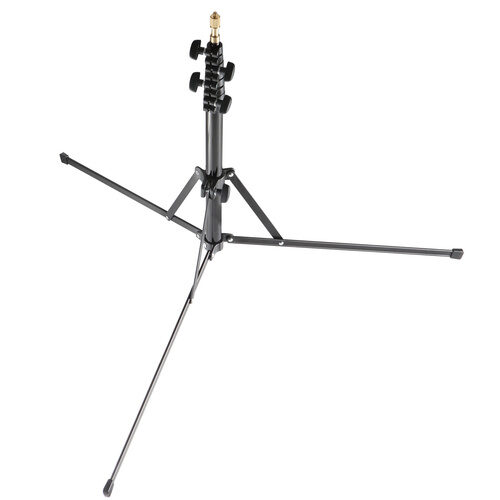 Godox 210F valgusstatiiv must madalaimas asendis avatud jalgadega