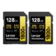 Kaks Lexar Professional 1800x 128GB SDXC UHS-II mälukaarti, lugemiskiirus 280 MB/s ja kirjutuskiirus 210 MB/s, V60 U3