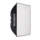 Godox EazyFlow Rect 90 × 90 ruudukujuline softbox avatuna, välimine valge hajuti ees, külvaade