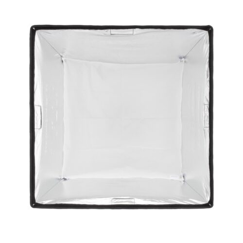 Godox EazyFlow Rect 90 × 90 softboxi sisevaade sisemise hajutiga ja hõbedase peegelduspinnaga