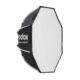 Godox EazyFlow Octa 60 kaheksanurkne softbox avatuna, välimine valge hajuti ees, vaade nurga alt