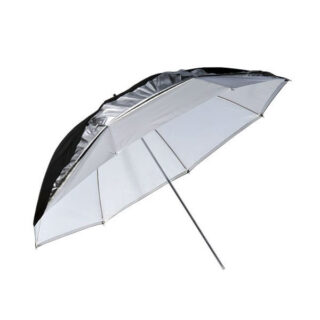 Godox UB-006-101 kahefunktsiooniline stuudiovihmavari 101 cm valge varju ja must-hõbedase kattega