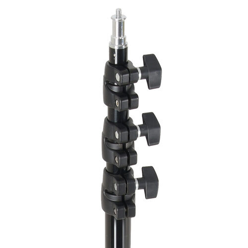 Godox 190F valgusstatiivi 5/8" spigot ja sektsioonide lukustusnupud lähivaates