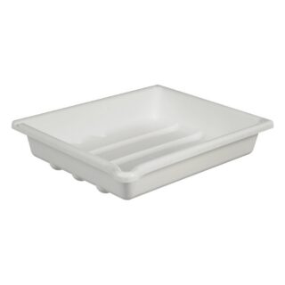 Paterson valge plastikust ilmutusvann 30 × 40 cm soonilise põhja ja valamisninaga