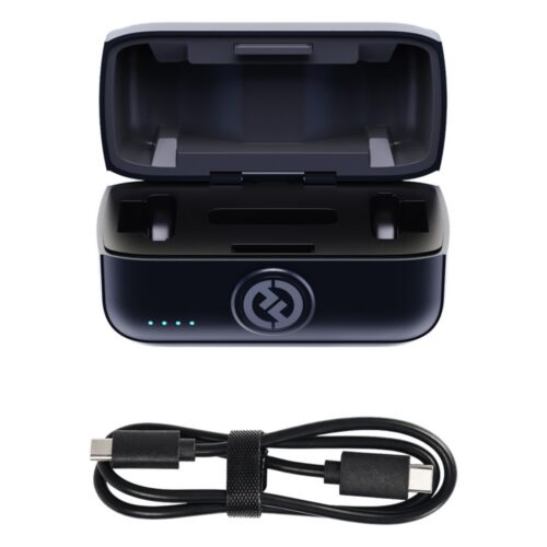 Hollyland Lark M3 avatud laadimiskarp kolme pesaga koos USB-C kaabliga