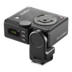 Godox Lux Junior II retro välklamp nurga alt: tagaküljel ekraan TTL +3.0, juhtnupud ja kiri LUX JUNIOR II