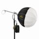 CineVeam S20L-100 Studio lantern-valgusti külgvaade, pool valge hajuti ja pool must kangas