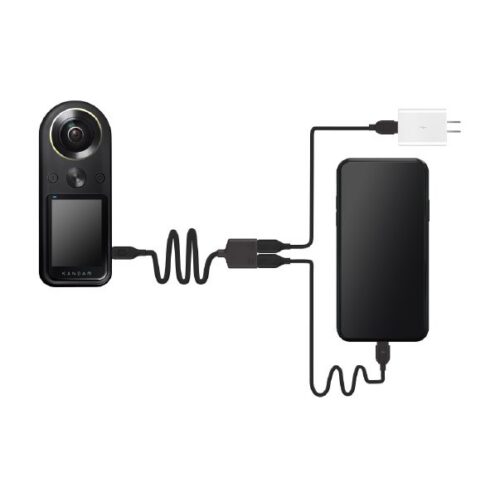 QooCam 8K 2 in 1 USB cable with dual type C ports